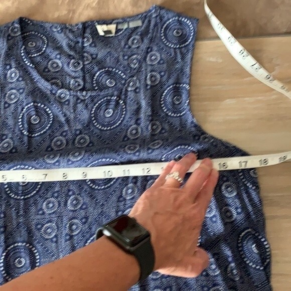 Roxy Patterned Print Sleeveless Racer Back MIDI Dress Blue Size Small - Picture 10 of 12